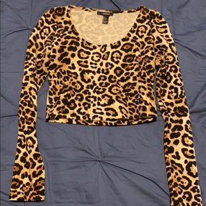 Forever 21 Cropped Cheetah Top
